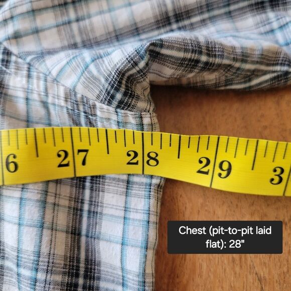 Wrangler Men's Short Sleeve Pearl Button Plaid Western Work Shirt | Sz 2XL - Picture 7 of 10